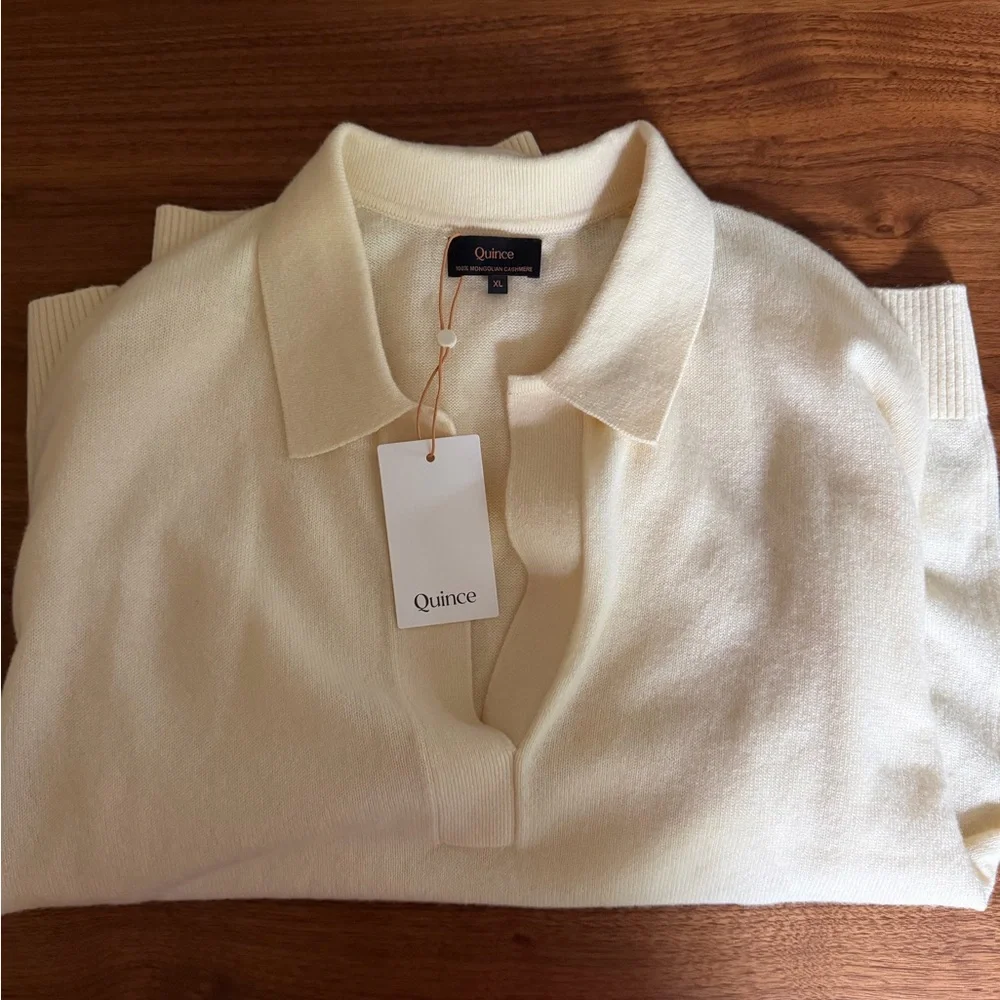 Women's Butter Yellow Quince Cashmere-Blend Sweater New with Tags - Picture 3 of 3